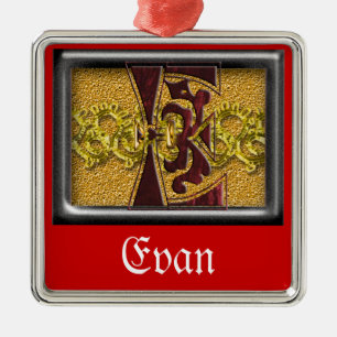 röd monogram E Julgransprydnad Metall