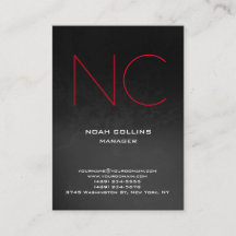 Röd monogram för unik vanlig enkel grå färgsvart