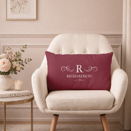 Röd Monogram Ländkudde Lumbarkudde