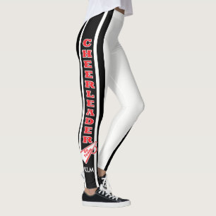 Röd Monogramhejaklacksledare, vitsvart Leggings