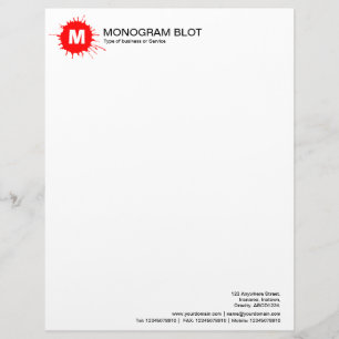 Röd Monogramplump - Brevhuvud