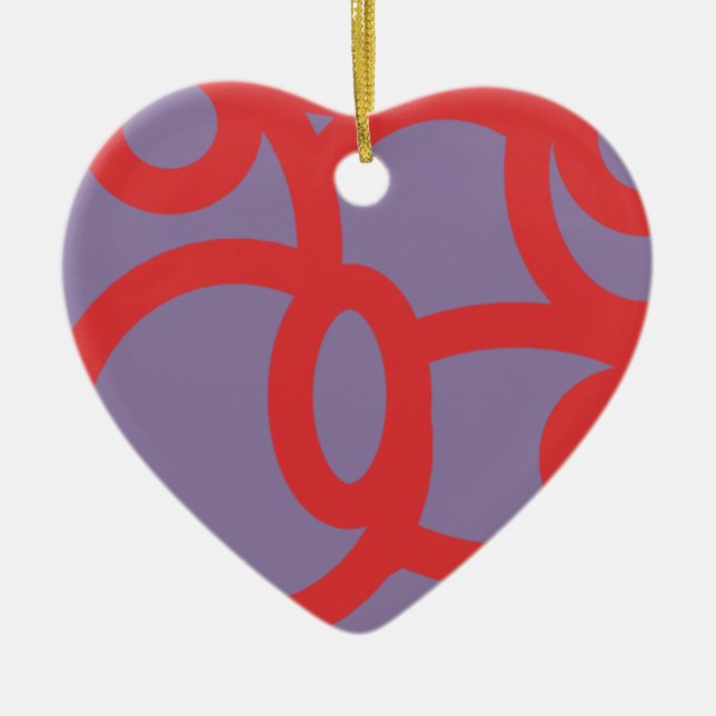 röd mönster 646 julgransprydnad keramik (Framsidan)