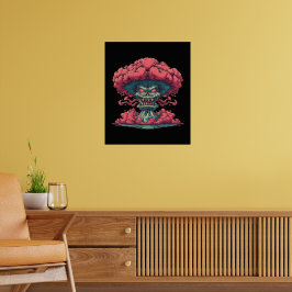 Röd monster explosionsväggkonst poster