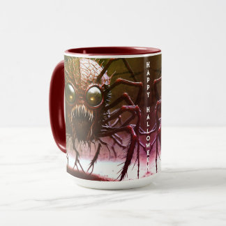 Röd monster Halloween-mugg Mugg