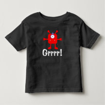 Röd Monster - Peuter Fin Jersey T-Shirt