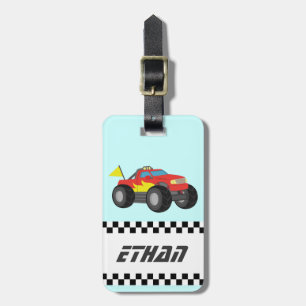 Röd monstertruck för racing, för pojkar bagagebricka