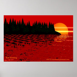 Röd morgon (skriv ut) poster