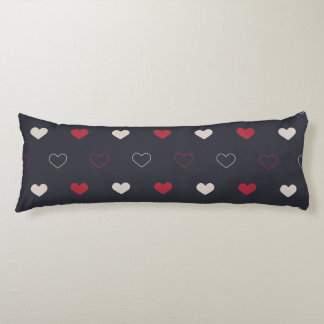 Röd & mörk hjärtsömlös mönster Cute Minimal Kroppskudde