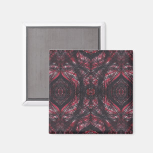 Röd Mörkröd Abstrakt Akvarellkonst Magnet