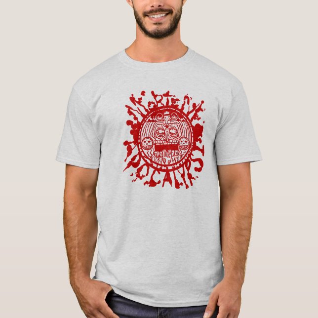 (Röd) Mortem Apocalypsi gradbeteckningskjorta, T-shirt (Framsida)