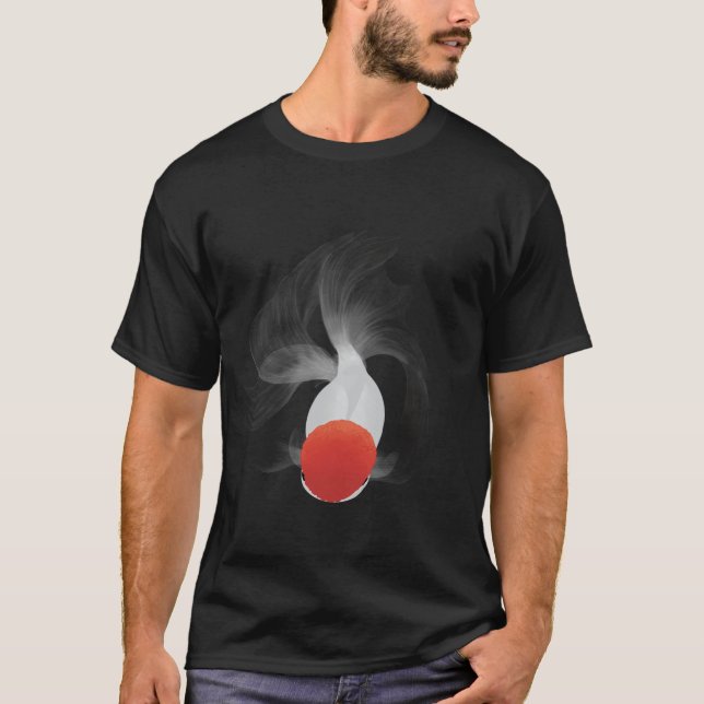 Röd mössa Oranda guldfisk T Shirt (Framsida)
