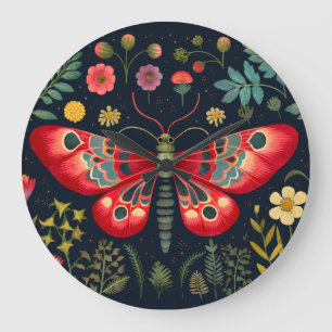 Röd Moth i nattgarden Stor Klocka