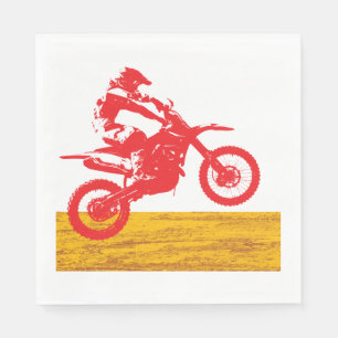 Röd Motocross Dirt Bike Förare Silhuett Pappersservett