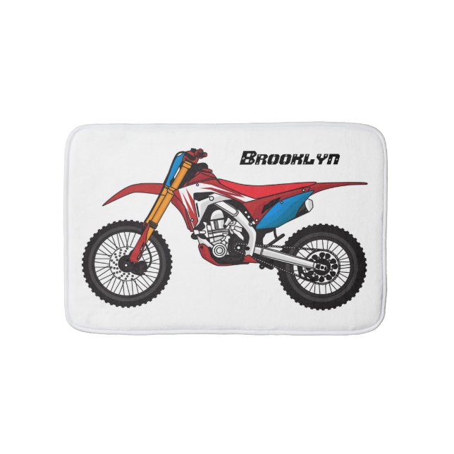 Röd motorcykel badrumsmatta (Framsidan)