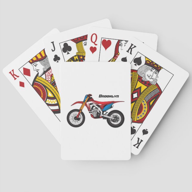 Röd motorcykel casinokort (Baksidan)