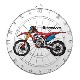 Röd motorcykel darttavla