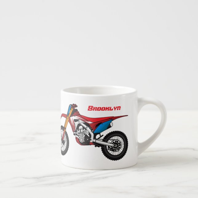 Röd motorcykel espressomugg (Höger)