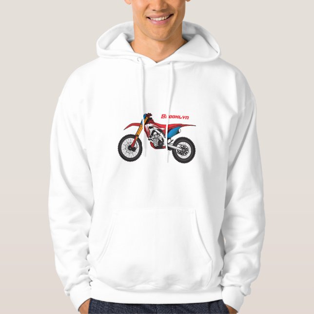 Röd motorcykel hoodie (Framsida)