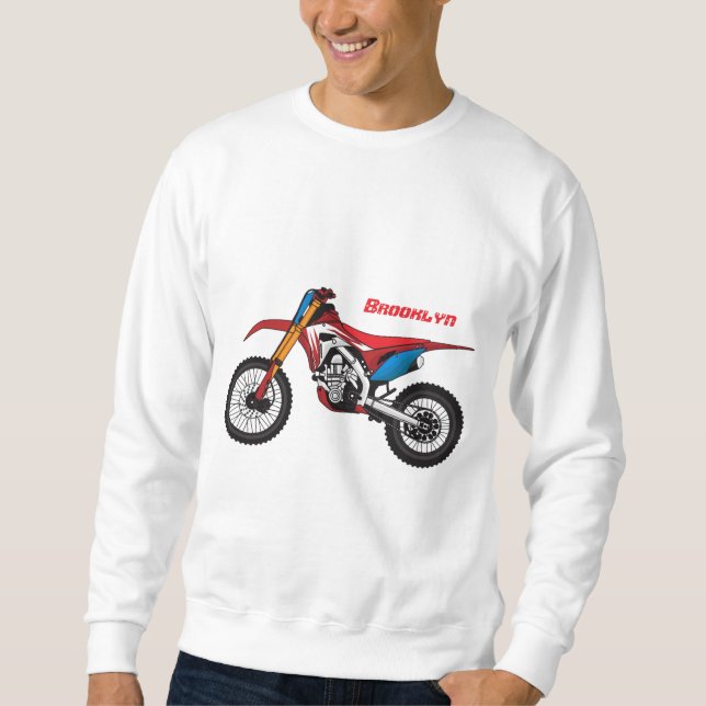 Röd motorcykel lång ärmad tröja (Framsida)