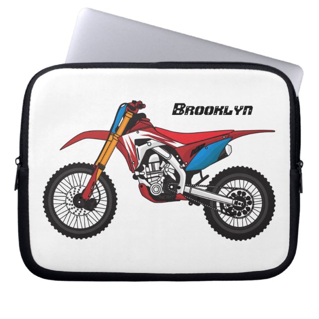 Röd motorcykel laptop fodral (Framsidan)
