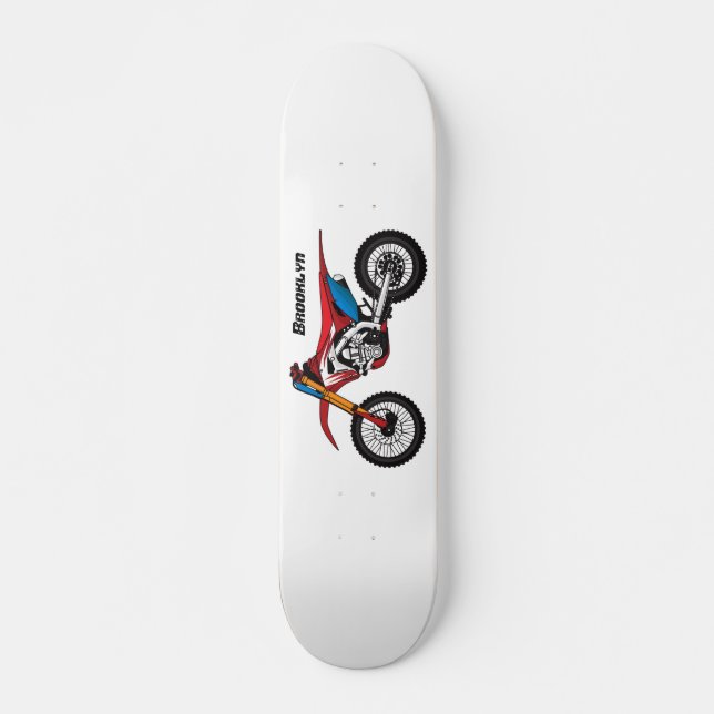 Röd motorcykel mini skateboard bräda 18,5 cm (Framsida)