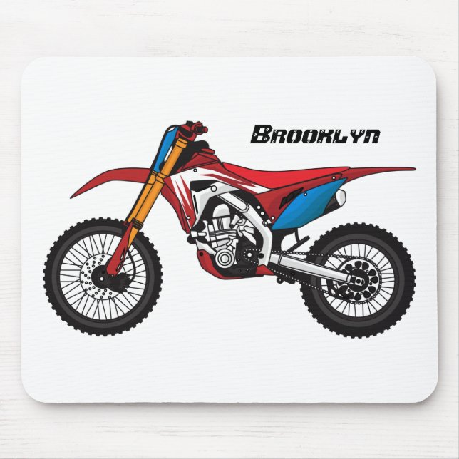 Röd motorcykel musmatta (Framsidan)