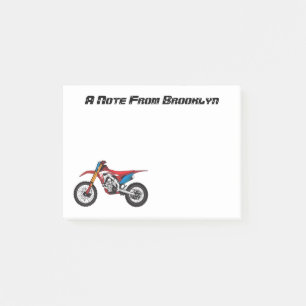 Röd motorcykel post-it block