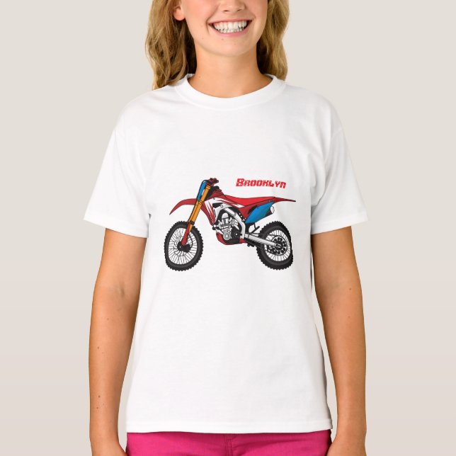 Röd motorcykel t shirt (Framsida)