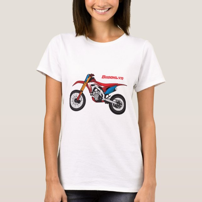 Röd motorcykel t shirt (Framsida)