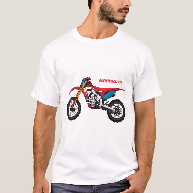 Röd motorcykel t shirt (Framsida)