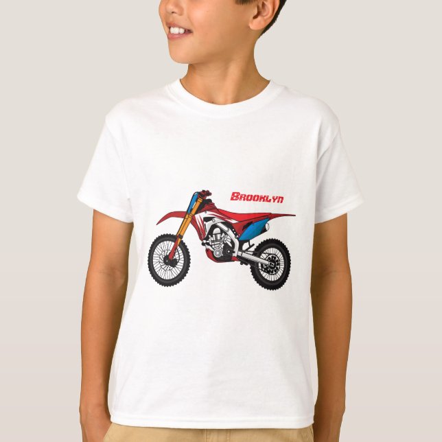 Röd motorcykel t shirt (Framsida)