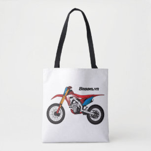 Röd motorcykel tygkasse