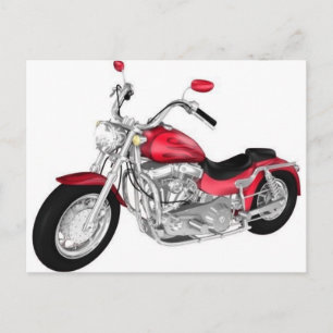 röd motorcykel vykort