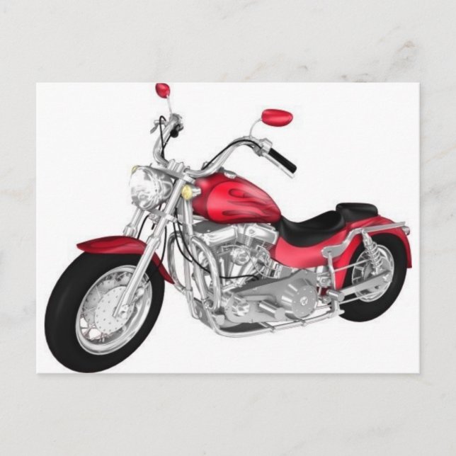 röd motorcykel vykort (Framsida)