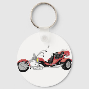 röd motorcykeltrik nyckelring