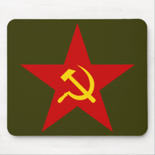 Röd mousepad för stjärna (bulta & skäran) musmatta
