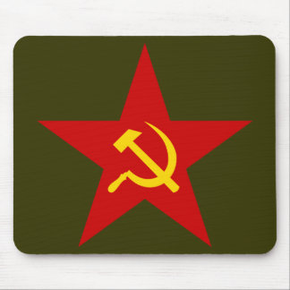 Röd mousepad för stjärna (bulta & skäran) musmatta