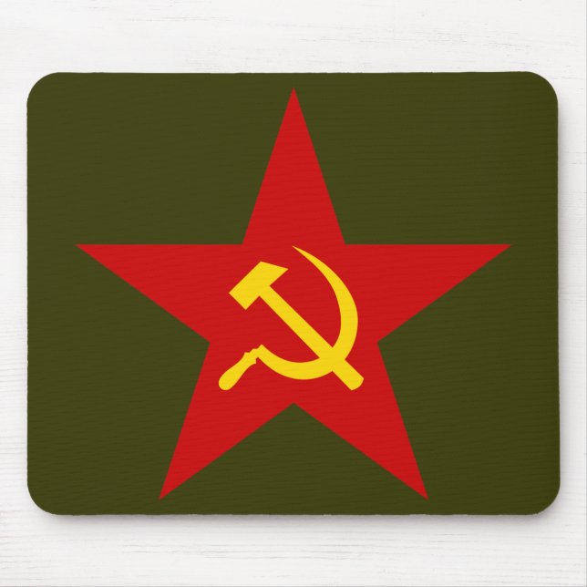 Röd mousepad för stjärna (bulta & skäran) musmatta (Framsidan)