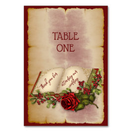 Röd mousserande Ro på bibelsidorna Guld Färg Bordsnummer