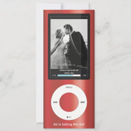 Röd MP3-musikspelare Bröllop Inbjudningar