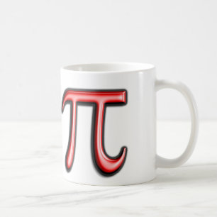 Röd mugg för Pi-symbolkaffe