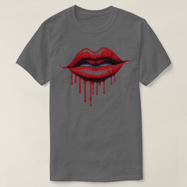 röd mun t shirt (Design framsida)