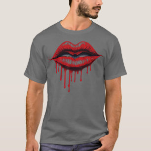 röd mun t shirt