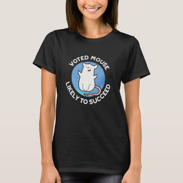 Röd mus som sannolikt kommer att lyckas med positi t shirt (Framsida)