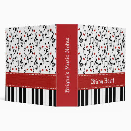 Röd musik noterar och pianoalbumlimbindningen