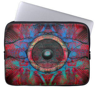 Röd musikhögtalare laptop fodral