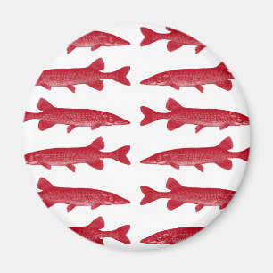 Röd Muskie Fisk Magnet