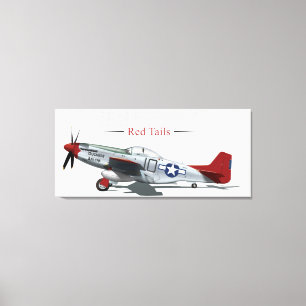 Röd Mustang för svan P-51 av de Tuskegee airmenn Canvastryck
