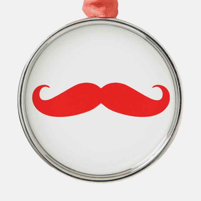 Röd mustaschjulprydnad julgransprydnad metall (Framsidan)