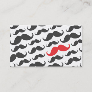 Röd mustaschprofessionell för modern grå singel visitkort